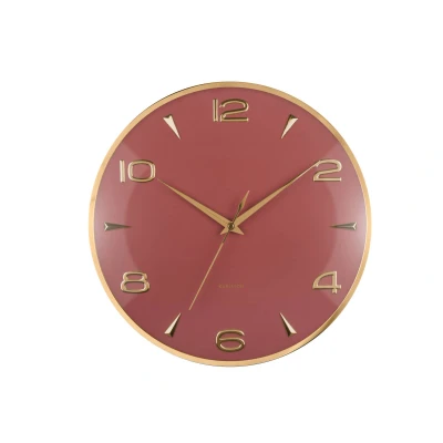 Afbeelding van Karlsson Wandklok Sienna Glow Rood 40.6x5x40.6cm Scandinavisch