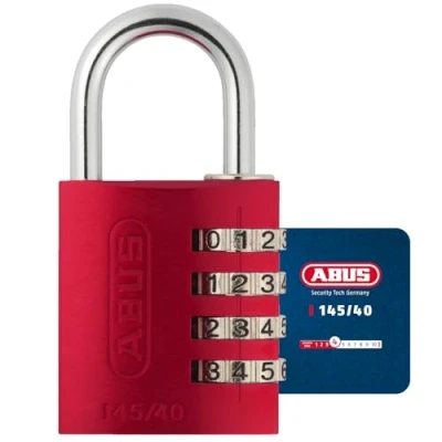 Afbeelding van ABUS Combinatieslot 145/40 rood kofferslot, lockerslot, enz. aluminium hangslot individueel instelbare cijfercode Veiligheidsniveau 4