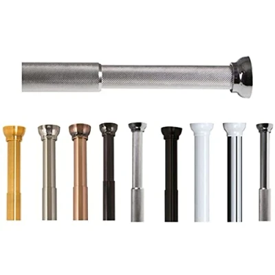Afbeelding van Spirella Gordijnroede voor douchegordijn of badkuip, uittrekbaar, zonder boren, van aluminium, Arik, 125 220 cm, glanzende afwerking
