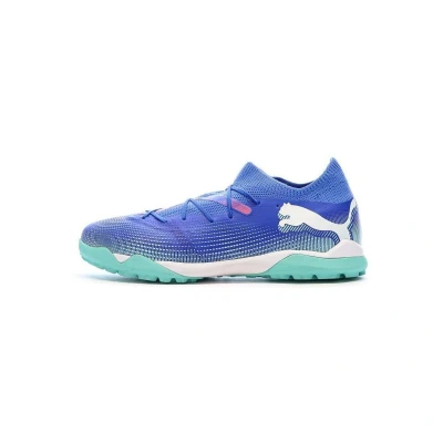 Afbeelding van Puma Future 7 Match TT Voetbalschoenen voor kunstgras, Heren, Maat: 41, Bluemazing/white/electric peppermint Textiel/ synthetisch