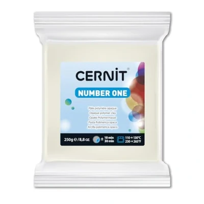 Afbeelding van Cernit CE0900250027C Block modelleermassa (polymeer) NUMBER ONE, ovenhardend, direct te gebruiken, 250 g, ideaal voor doe het zelf, sieraden en figuren, beginners hobbykunstenaars, dekwit, 1