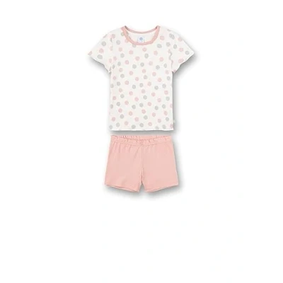 Afbeelding van Sanetta Meisjespyjama wit dots allover Hoogwaardige en comfortabele katoenen pyjama voor meisjes pyjamaset meisjes, beige, 128
