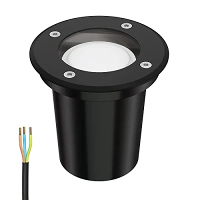 Afbeelding van ledscom.de Grondinbouwarmatuur BOLI voor buitengebruik, IP67, zwart, rond, 108mm Ø incl. LED lamp 630lm warm wit