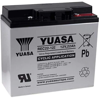 Afbeelding van Yuasa Reserveaccu voor noodverlichting, alarmsystemen, 12 V, 22 Ah, cyclusbestendig, lood zuur