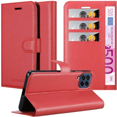 Afbeelding van Cadorabo Hoesje geschikt voor Samsung Galaxy M53 5G in KARMIJN ROOD Beschermhoes met magnetische sluiting, standfunctie en kaartvakje Book Case Cover Etui