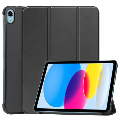Afbeelding van Apple iPad 10.9 (2022) Hoes: iMoshion Trifold Bookcase Zwart Kunstleder Tablet Hoezen