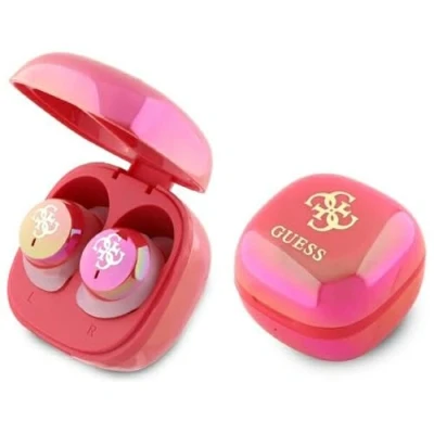 Afbeelding van Guess 4G Logo Mini TWS Draadloze Hoofdtelefoon Bluetooth Roze (ANC, 24 h, Draadloze), Koptelefoon,