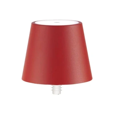 Afbeelding van Zafferano, Poldina Stopper lamp, oplaadbaar, draadloos, met touch bediening, geschikt voor woonkamer en buiten, dimmer, 2200 3000 K, hoogte 11 cm, kleur rood