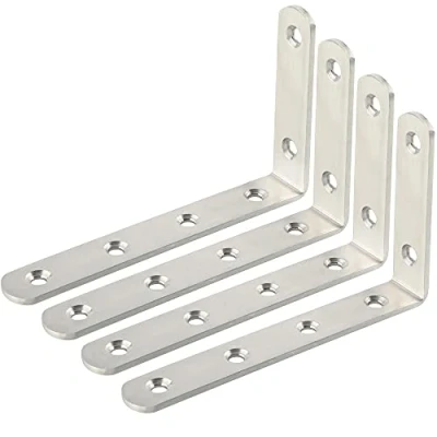 Afbeelding van SAYAYO Plankbeugels Geborsteld 4 stuks Plankhouders 125 mm x 75 mm, Plankdrager 3 Dikke van Roestvrij Staal, Metalen Planksteun Wandhouders, EJ5207 4P