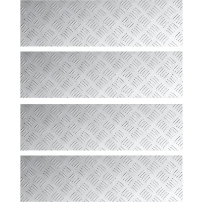 Afbeelding van vidaXL Zilver Aluminium 70 x 20 0.3 cm Anti slip Trapmatten