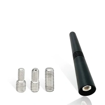 Afbeelding van Vecys Universele 9cm Auto Antenne Staaf 1pc. Dakantenne Autoantenne FM AM Vervangingsantenne met 3 Adapters (M4, M5, M6) Korte Stang voor Tuning Radio Adapter Zwart