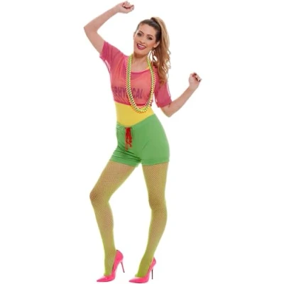 Afbeelding van Dressing Up &amp; Costumes 80s Pop Lets Get Physical Girl Costume