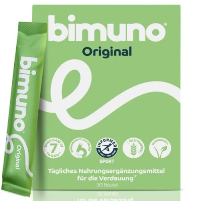 Afbeelding van Bimuno Origineel Dagelijks prebiotisch. Ondersteunt de darmgezondheid van mannen, vrouwen, kinderen en bifidobacterium cultuur. Rijk aan vezels. Niet gearomatiseerd, glutenvrij, halal 30 zakken