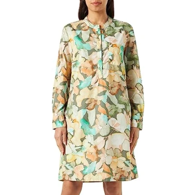 Afbeelding van camel active Sommer MIT Allover Print Blousejurk, Dames, Maat: XXL, Aop papaya aquarell