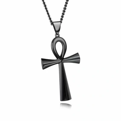 Afbeelding van Ketting met Sierlijk Kruisje Zwart Kettingen Heren Dames Cadeau voor Man Mannen Cadeautjes