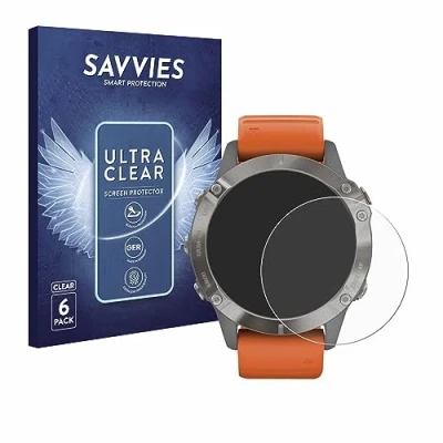 Afbeelding van Savvies (6 Stuks) Schermbeschermer voor Garmin Fenix 6 Pro Solar Screen Protector Ultra Transparant