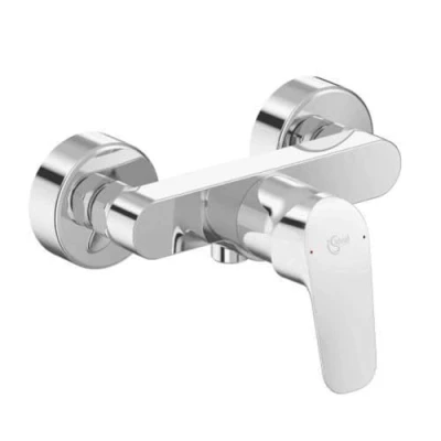 Afbeelding van Ideal standard ceraflex douchethermostaatkraan opbouw wand eengreeps 2 gats 1 met koppelingen chroom b1720aa