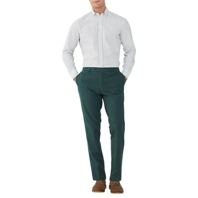 Afbeelding van Hackett London Heren Ultra Lw Chino K broek, Groen (fles groen), 33W/28L, (Bottle Green), 33W / 28L