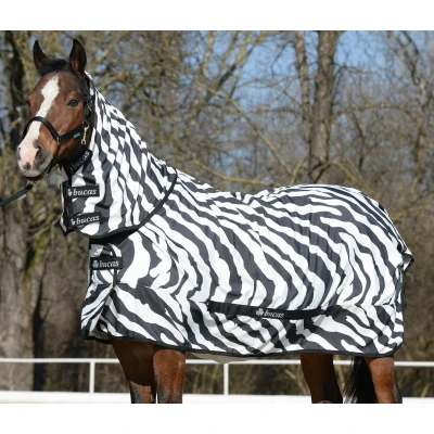 Afbeelding van Bucas Sweet itch Zebra deken zwart/wit maat:213