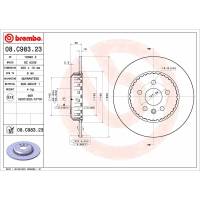 Afbeelding van Brembo Remschijven 08.C983.23