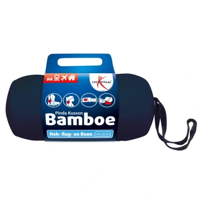 Afbeelding van 2x Lucovitaal Bamboe Nek Kussen Blauw