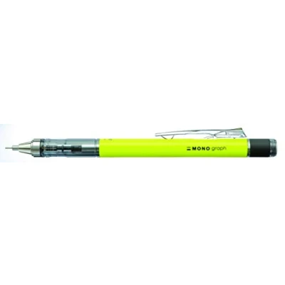 Afbeelding van Tombow MONO Graph neon vulpotlood, multifunctioneel potlood met 0,7 mm vulling, behuizing in neongeel, potloden gum, geschikt voor alle soorten tekentechnieken.
