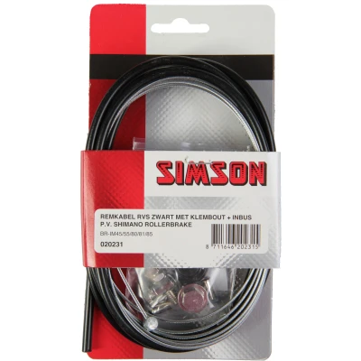 Afbeelding van Simson Remkabelset Shimano Rollerbrake RVS zwart
