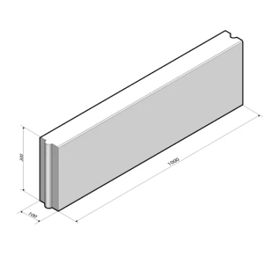 Afbeelding van Kijlstra Opsluitband 10x30x100 Cm Grijs Voorzien van hol&amp;dol verbinding