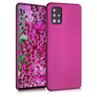 Afbeelding van kwmobile telefoonhoesje geschikt voor Samsung Galaxy A51 Hoesje smartphone Back cover in metallic roze