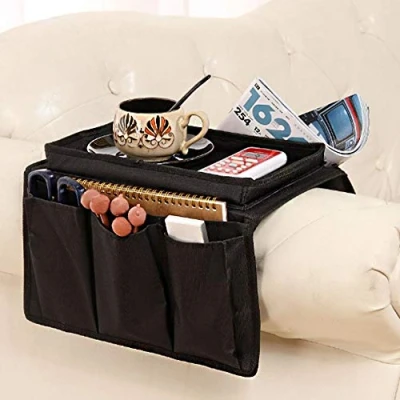 Afbeelding van BEISIJIA Sofa Armsteun Organizer Met Bekerhouder Lade, Bank Caddy TV Afstandsbediening Opslag Houder voor Mobiele Tabletten Tijdschriften Boek Bril Kabels Drinker Snacks Pouch