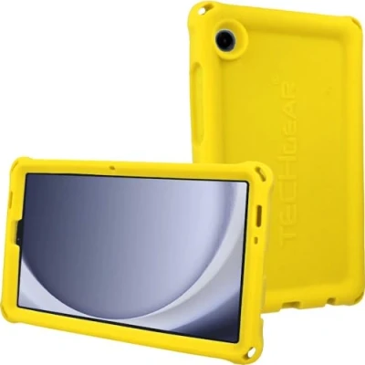 Afbeelding van TECHGEAR Bumperhoesje past op Samsung Galaxy Tab A9 8,7 inch 2023 (SM X110 / SM X115) Robuuste schokbestendige zachte siliconen beschermende gemakkelijke grip anti slip body case met schermfilm,