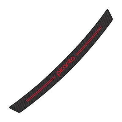 Afbeelding van Achterbumperbeschermer, voor Kia Picanto Kofferbak Scratch Guard Sill Plate Cover Styling Accessoires, Koolstofvezel