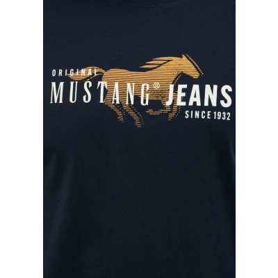 Afbeelding van Mustang Style Austin Tshirt print, Heren, Maat: XL, Blau