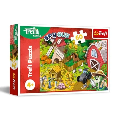 Afbeelding van Trefl The Treflik Family, de Trefliks op Boerderij Puzzel met 60 Stukjes Kleurrijke Puzzels, Vermaak, Leuk voor Kinderen vanaf 4 jaar