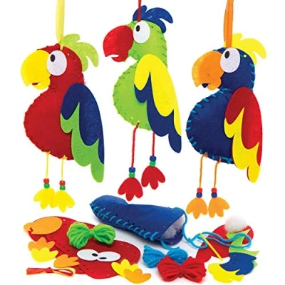 Afbeelding van Baker Ross AT689 Papegaai Weefsets (3 stuks) Knutselspullen en Knutselsets voor Kinderen