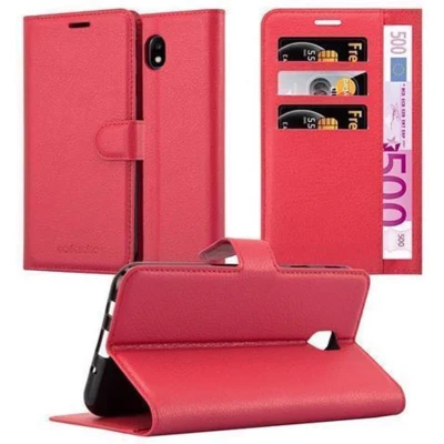 Afbeelding van Cadorabo Hoesje geschikt voor Samsung Galaxy J7 2017 in KARMIJN ROOD Beschermhoes Cover magnetische sluiting Case