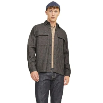 Afbeelding van Jack &amp; Jones JPRRAYMOND MELANGE SOLID LS OVERSHIRT SN Slate Bla Overhemd L