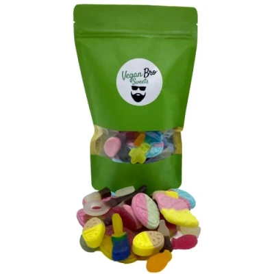 Afbeelding van Vegan Bro Big Bag Sweet 500 g Veganistisch fruitgum wijngom snoepbar perfect om cadeau te geven