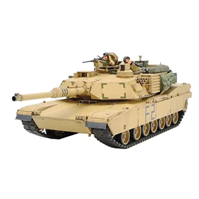 Afbeelding van TAMIYA 300035269 1:35 US gevechtstank M1A2 Abrams Iraqi Freedom (2), getrouwe replica, plastic bouwpakket, knutselen, modelbouwset, montage, ongelakt, beige, zwart
