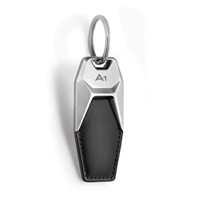 Afbeelding van Audi collection 3181900601 A1 leren sleutelhanger, zwart/zilver