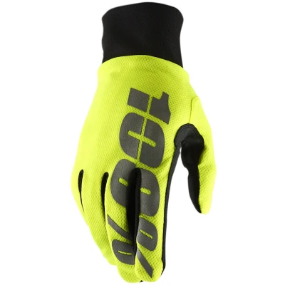 Afbeelding van 100% Hydromatic WP Fiets handschoenen, zwart geel, afmeting XL voor man