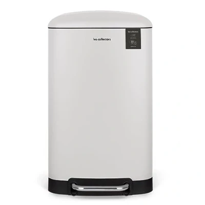 Afbeelding van Les Collectors keukenpedaalemmer RVS N728, inhoud 30L, compact, uitneembare binnenemmer, elegant design matte afwerking, duurzaam, stille dekselsluiting, wit