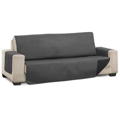 Afbeelding van Martina Home Diamond Bankhoes, gewatteerd, omkeerbaar, antraciet/zwart, 3 zits