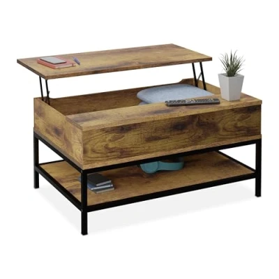 Afbeelding van Relaxdays salontafel koffietafel woonkamertafel uitklapbaar met opbergruimte C