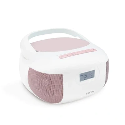 Afbeelding van Metronic CD speler, radio, draagbaar, Bluetooth, Eden, MP3 met USB poort, Micro SD kaartspeler, roze, 477185