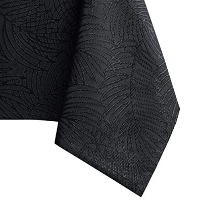 Afbeelding van AmeliaHome tafelkleed lotuseffect waterafstotend linnenlook Zwart Gaia 110x180 cm