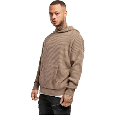 Afbeelding van Urban Classics Knitted Hoody Hoodie, Heren, Maat: 4XL, Darkkhaki