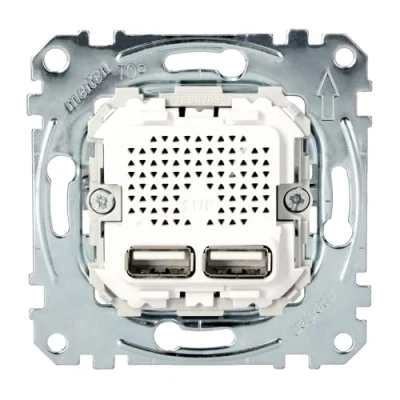 Afbeelding van Merten EL ME 43660100 Systeem M USB aansluiting 2 voudig voedingseenheid Grijs (0.10 W), PC voedingseenheid,