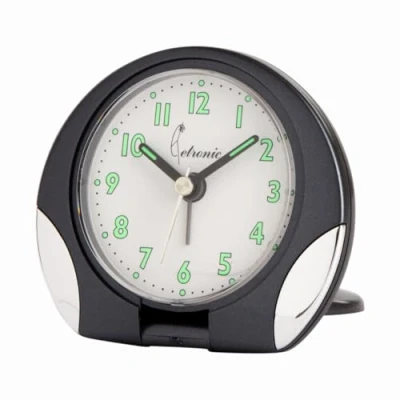 Afbeelding van Cetronic A807C2 METAL GREY Wekker Analoog Snooze Licht Kunststof DonkerGrijs Zilverkleurig