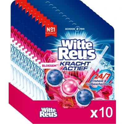 Afbeelding van 10x Witte Reus Toiletblok Kracht Actief Bloesem